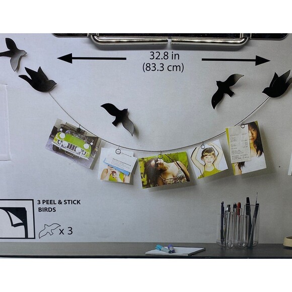 Set of 2 Umbra Black Metal Bird on a Wire Set Jewelry Holder and Photo Holder - Picture 5 of 5